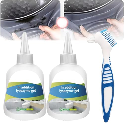 Mould Remover Gel, 400g Black Mold Remover Gel Large Capacity Mould And Mildew Cleaner Gel With Brush For Washing Machine Bathroom Tile Kitchen Sinks Cleaning