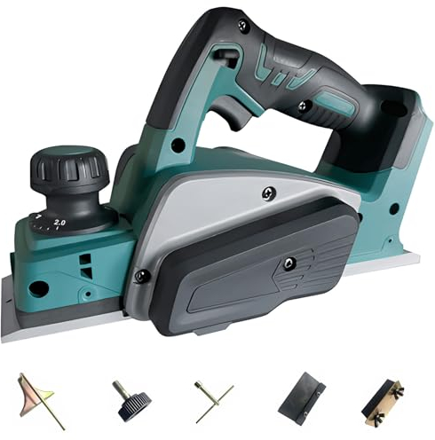 Akku-Hobel kompatibel mit Makita 18V-Akku (82mm, ohne Akku/ohne Ladegerät), 20.000 U/min, Elektrischer Hobel für Die Holzbearbeitung, Blau