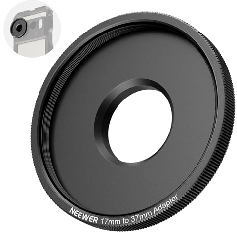 NEEWER 17mm to 37mm Lens Filter Adapter Ring, Compatible with Beastgrip 37mm Lenses Phone Cage Rig Stabilizer for iPhone 16 15 Pro Max Plus S24 Ultra for Video Recording, PA061