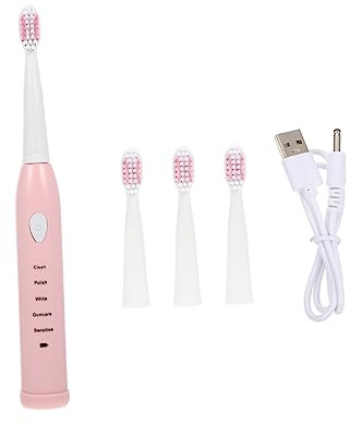Elektrische Kinderzahnbürste 1 Satz Abs Rosa mit Weichen Borsten | USB Ladefunktion, Automatische Reinigung, für Kinder und Kids, Sanfte Tiefenreinigung