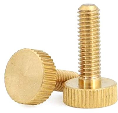 Rändelschraube, Handschraube, Rändelschrauben, Klemmknopf, 20 Stück, M3, M4, M5, M6, gerändelter Messing-Flachkopf, handfest, Rändelschrauben, Einstellschraube von Hand, M4 x 6 mm ( Color : 20 Pieces