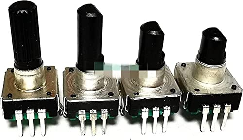 BYCIFRLG Potentiometer 1pc EC12 Car Audio Encoder mit Schalter 24 Position 360 Grad Rotation Schaftlänge 19MM 14MM 12MM Digitales Potentiometer 5Pins (Color : 19mm Plum Shaft)