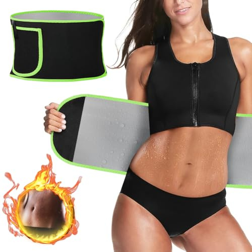 ACWOO Ryggstöd Bälte Ryggstöd, Midjebälte För Kvinnor Män, Svett Midja Cincher Trimmer, Magtränare Svettbälte, Magkontroll Bodyshaper Träning Sportband