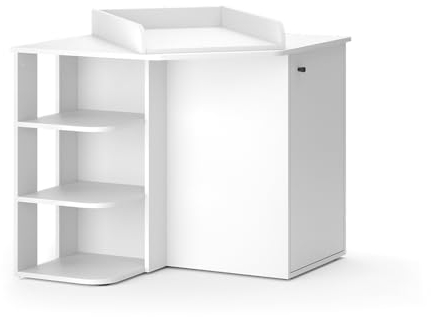 Vicco Wickelkommode Kristian, Weiß, 85 x 86.2 cm mit Tür und offenen Fächern