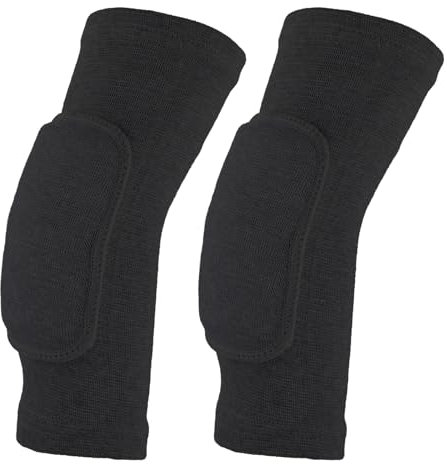 Amabro 2 Stück Volleyball Ellenbogenschützer, Kompressions Ellenbogenschoner Ellbogenschoner atmungsaktive Ellenbogenbandagen mit dickem Schwamm Armbandage Unterstützung (Schwarz)