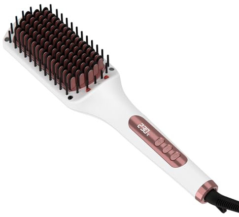 Solac - Spazzola Lisciante Expert Ion Brush | 65W | 3D Rivestimento Ceramico | Tecnologia Ionica | 6 Livelli Temperatura | Schermo Elettronico | Spegnimento Automatico | Cavo 360º