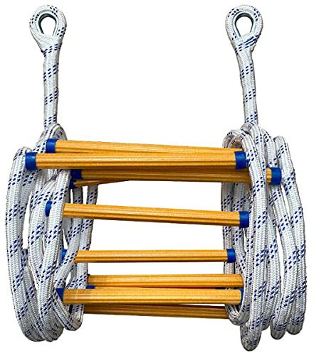 KHLMSRXJ Feuerleiter, Strickleiter für Erwachsene, Notleitern 3 m, 5 m, 8 m, 10 m, 15 m, 20 m mit Haken für Fenster und Balkon, kompakt, leicht zu bedienen/5 m
