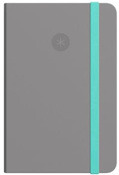 Antartik Notizheft mit Gummiband, fester Einband, A4, kariert, Grau und Türkis, 100 Blatt, 80 g, FSC