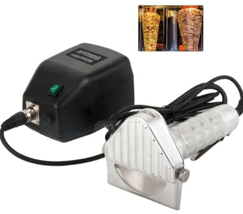 Affettatrice Elettrica per Kebab, Coltello Shawarma Elettrico Portatile Professionale, può Regolare Lo Spessore Coltello Giroscopico Commerciale in Acciaio Inossidabile