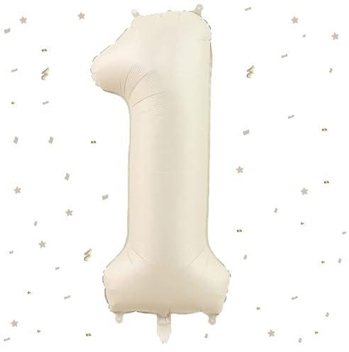Ballon Chiffre 1,Ballons 1 an Beige,Ballons 1 Ans Anniversaire Numero 1 Hélium Ballons,101cm Chiffre 1 Decoration Pour Garçons Filles Anniversaire Fête
