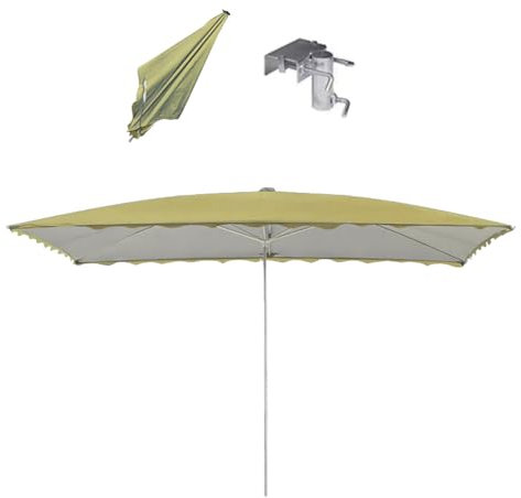 Parasol Extérieur Quadrate, Parasol De Cour De Marché De Table Extérieure, Parasol En Porte-à-faux De Grand Patio, Bouton Poussoir Facile, For Cour De Jardin De Patio(Fastener khaki,2X1.5M/6.5X4.9FT)