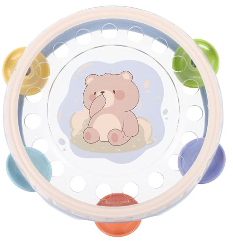 Toddmomy Tamburello Portatile Per Bambini in Plastica Rosa, Strumento a Percussione Educativo Campanellino a Mano, Gioco Musicale Per Feste e Sviluppo Del Senso Ritmico Dei Piccoli