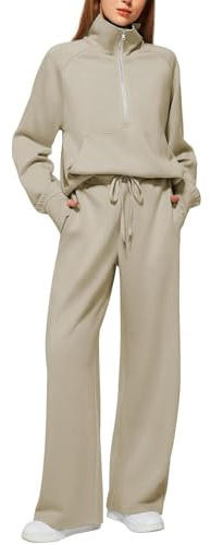 Générique Ensembles Sportswear Femme Tenue Yoga Ensemble Jupe Et Haut en Laine Hiver Détente Pantalon De Golf Sport Jogging Stylé Vêtements Ete Danse Vetement Gris Chic Fluide Grande Taille