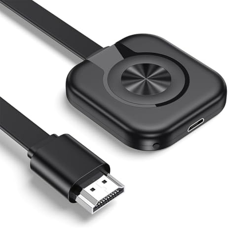 Adattatore HDMI Wireless,4K/1080P Dongle Miracast con WiFi 2.4G，Miracast Dongle Adattatore Display Mirroring per iOS, Android, Windows, Mac, TV, Monitor, Proiettore, Streaming Video Veloce