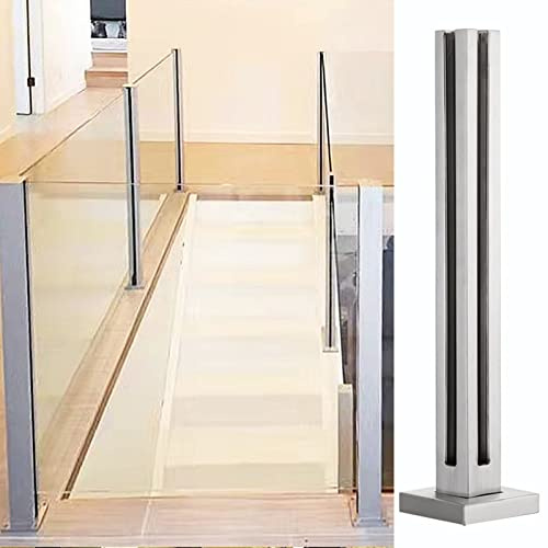 Barandilla de Cristal para Interiores, Poste de Soporte para pasamanos de escaleras/escaleras, Poste de barandilla de Cristal para Vallas de jardín y Piscinas