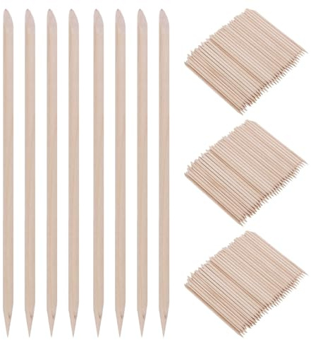 VICASKY Bâtonnets de Manucure en Bambou Double Tête 11,4 CM, 600 Pièces, Outils de Soin des Ongles et Repousse-Cuticules pour Salon et Usage Maison, Fournitures Professionnelles pour