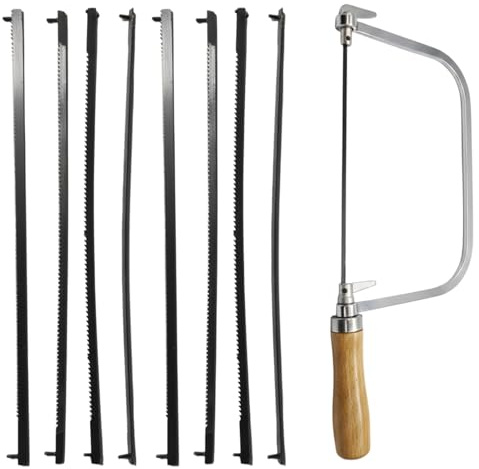 1 Set Coping Saw for Woodworking with 8 Coping Saw Blades, Precise Wood Cutting, Detailed Model Making, Copings Saws for Model Making and Furniture Construction, Decorative Woodworking