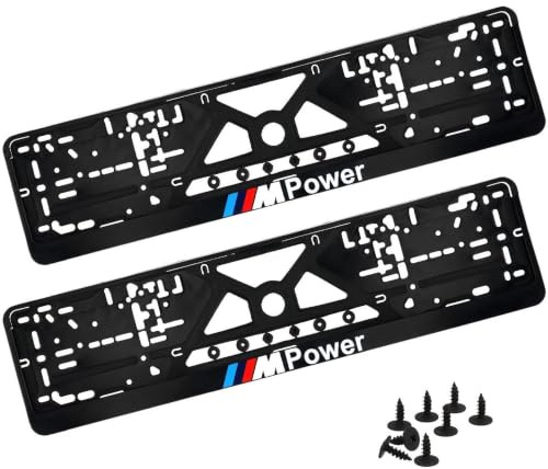 Kennzeichenhalter, Kfz-Kennzeichenhalter für Autokennzeichen mit Klicksystem, inklusive 8 Schrauben und 8 Vibrationsdämpfern, einfach und stabil, Nummernschildhalter 2er-Set, 52 x 10 cm