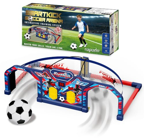 ROPODA Interactive Football Training Game for Kids, Football Training Equipment with 3 Game Modes, Sounds & Scoreboard, Indoor Outdoor Soccer Trainer Toy, Gifts for Boys Girls Age 3+,World Cup 2026
