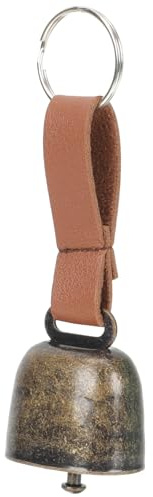 HEMOTON Anti Verlust Haustierglocke Klarer und Lauter Klang mit Lederband aus Kupfer Vintage Kuhglocke für Outdoor Deko und Selbstgemacht Bastelprojekte