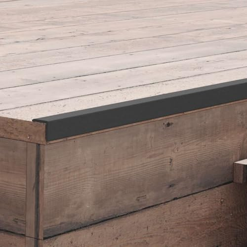 sephironlbb Listelli angolari in WPC nero, lunghezza 170 cm, 5 pezzi, resistenti alle intemperie, per bordi della terrazza e dei gradini come battiscopa per legno, laminato, vinile, parquet