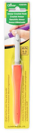 Clover CL1056 Häkelnadel, Plastic, Orangen, 9mm