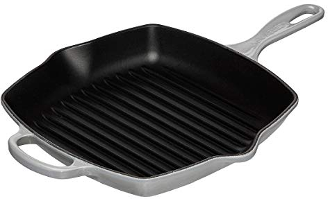 Le Creuset Grillpfanne Signature Quadratisch 26 cm Perlgrau