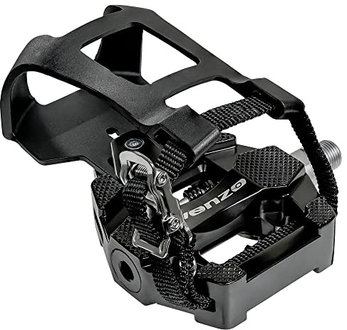 Venzo Fitness Exercise Indoor Bike Compatible with Shimano SPD Pedals with Adjustable Toe Clips & Cleats No Noise - New Model with Stronger Axle