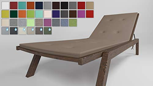 Rollmayer Sitzkissen Vivid Beige 3 190x54x4cm Mit Steppung | Sonnenliege Für Gartenliege, Für Liegestuhl, Für Strandliege, 1 Stück