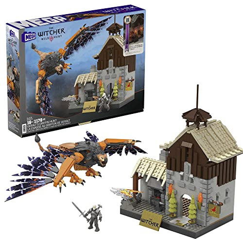 MEGA The Witcher - Geralts Greifjagd Bauset mit LED-Lichtern, Bauspielzeug für Jungen ab 16 Jahren, HDL28