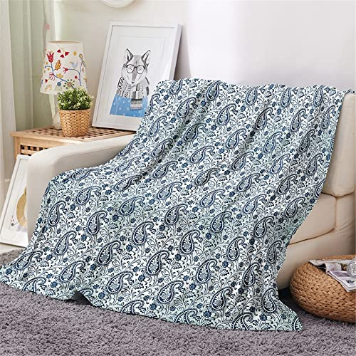 Chickwing Bohemia Mantas para Sofás de Franela Reversible, Cómodo Mantas para Cama/Sillón Suave Manta Colcha Cubrecama para Invierno Adultos Niños Dormitorio Oficina (Cachemir,100x150cm)