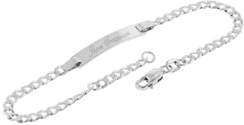 trendor Gravurarmband für Junge Leute 925 Silber Identitätsarmband 18 cm
