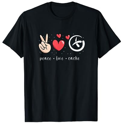 Peace Love Geocaching - Geocaching T-Shirt