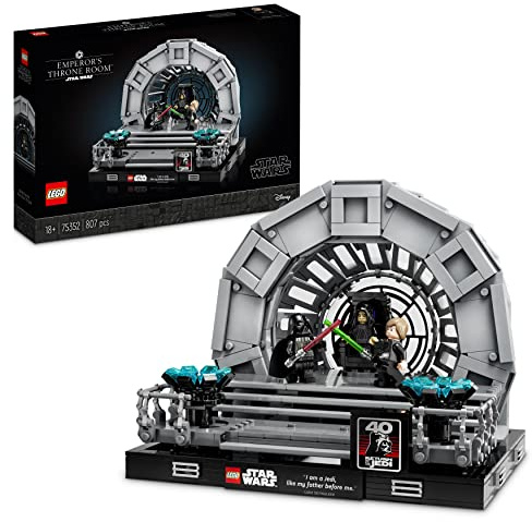 LEGO Star Wars Emperor's Throne Room Diorama, Return of the Jedi 40th Anniversary Lightsaber Dual Set for Adults, Gift for Men & Women, with Luke Skywalker and Darth Vader Minifigures 75352
