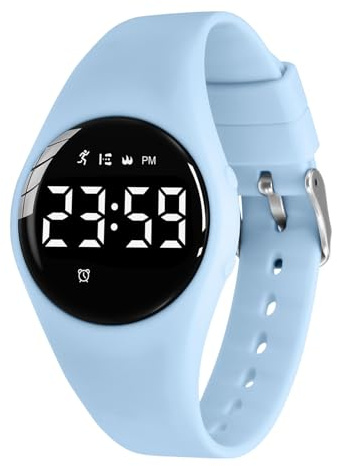 aswan watch Digitaluhr Kinder Mädchen Jungen mit Schrittzähler,Wecker,Stoppuhr, Licht,Datum-Sport Armbanduhr ohne App und Handy mit Silikonarmband