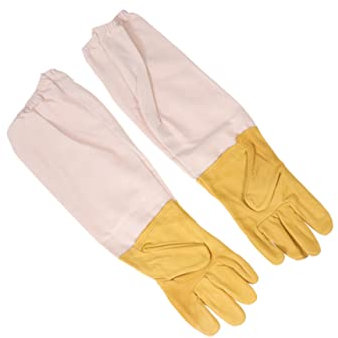 Hemobllo Bienen Schutzhandschuhe Aus Leder Für Imker Handschuhe Mit Mesh-einsatz Atmungsaktiv Für Halt Und Flexibilität