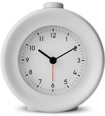 mudita Bell 2 Wecker Analog mit minimiertem blauem Licht - Minimalistischer Offline Sunrise Alarm Clock - 10 Melodien, Entspannungsklänge, Naturgeräusche - Grau