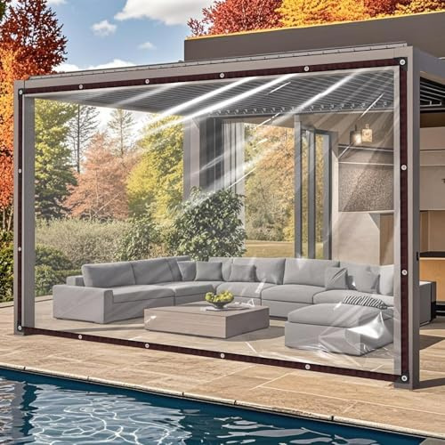 Abdeckplane Wasserdicht Mit öSen, 2x6m Durchsichtige Plane Garten Transparent Zeltplane DraußEn