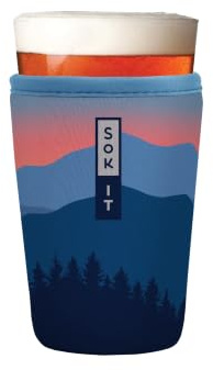 Sok It PintGlassSok Beer Glass Sleeve Insulated Neoprene Cover (Blue Ridge, Pint Glass Sleeve)
