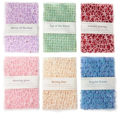 Set Da 6 Pezzi Di Carta Per Album, Adesivi Per Sfondo Collage, Materiale Per Manuali, Carta Con Texture A Rete In Pizzo, Decorativa Artistica, Materiali Decorativi