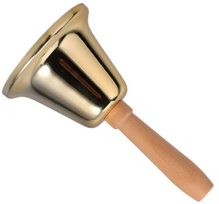 DIYEAH Handbetriebene Klingel Für Restaurant Klassenzimmer Eisen Vintage-rufglocke Hochzeits- Und Schulglocken Stabiler Metall-holzgriff 11 60 X 6 30 X 6 30 Cm