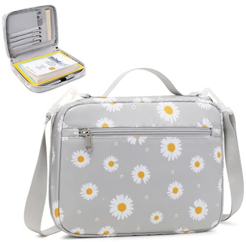 Bibelhülle für Mädchen und Frauen, Bibelhüllen, Bibeltragung, Buchhülle für Frauen und Mädchen, mit abnehmbarem Schultergurt und robustem Griff, Bibelgeschenk, Bibelschutzhülle mit mehreren Taschen,