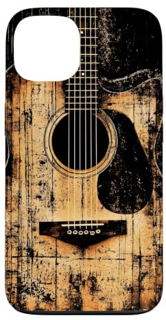 Guitare acoustique vintage vieilli Rock & Roll Coque pour iPhone 13
