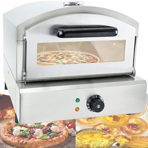 Forno per Pizza a Gas Da Banco, Forno per Pizza Elettrico in Acciaio Inox, Macchina per Pizza Commerciale, Attrezzatura Multiuso per Tostapane per Snack,ElectricPizzaOven