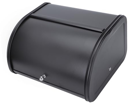 ULTECHNOVO 1pièce Boîte à Pain Moderne Noir Modèle Hermétique Pour Rangement Optimal Pain De Type Farmhouse Avec Base Anti-dérapante Pour Cuisine