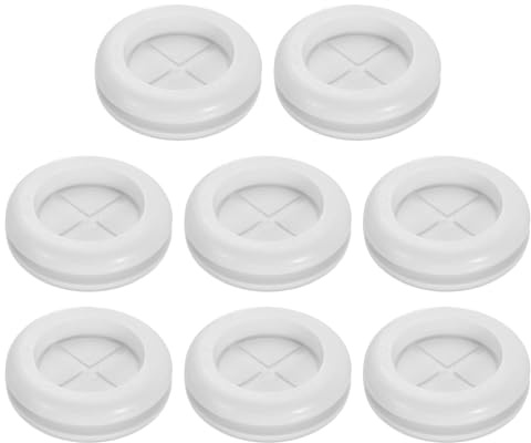 sourcing map 8Pcs Rubber Grommets 1-1/4 (32mm) Drill Hole, 15/16 (24mm) ID Double Sided Hole Plugs Ring Gasket for Firewall Cable Wire Protecting, White