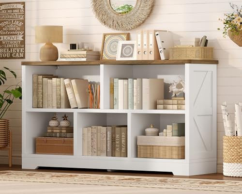 TEENFON 5 Cube Storage Organizer Bookshelf, Freestanding Open Cube Shelf/Storage, Book Shelf for Living Room, Home Office