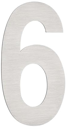 PATIKIL Numéros De Maison Pour Numéro 6 Argent 1.97x1.06 Pouce | En Acier Inoxydable, Adhésif Moderne Pour Boîte Aux Numéros De Porte Pour Maison Boîtes Aux Lettres Résidentielles