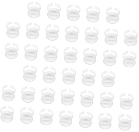 SOIMISS 500stücke Pigmentring-kappen aus Wimpern-make-up-ringe Werkzeug für Wimpernverpflanzungskappen und Gesichtsbemalung Tintenringhalter für Professionelle Anwendung