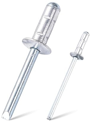 50 remaches ciegos de agarre múltiple con cabeza cúpula aluminio y vástago acero, mandril mayor resistencia que proporciona un amplio rango lingli(4.0x8mm)